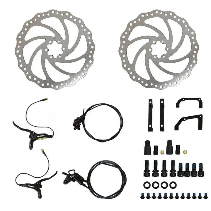 4-Piston Hydraulic Brake Set with 203MM Disc Rotors — photo 1