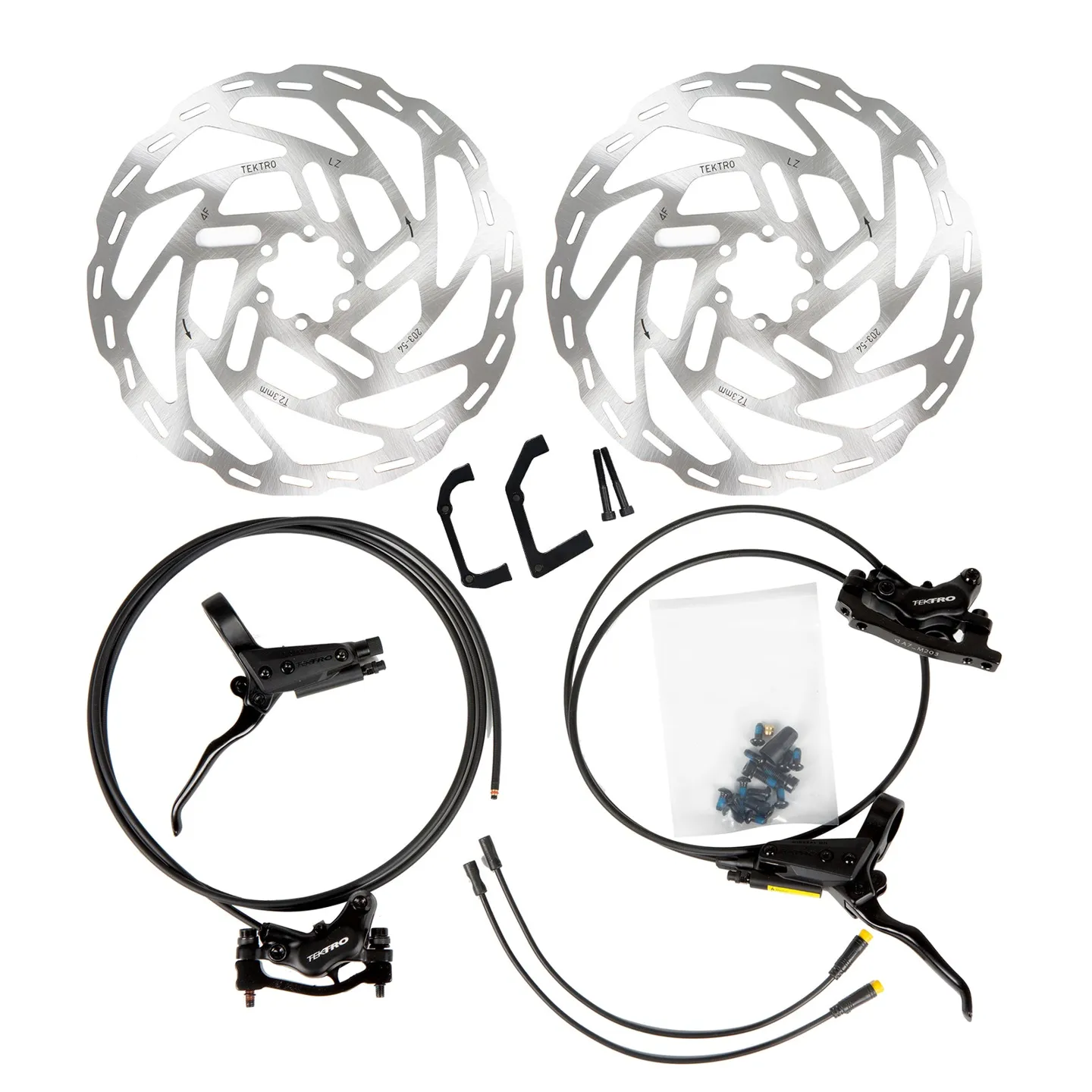 TEKTRO 4 Pistons Hydraulic Brake Set with 203MM Disc Brake Rotor — photo 1